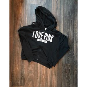 Victoria secret pink black zip up hoodie